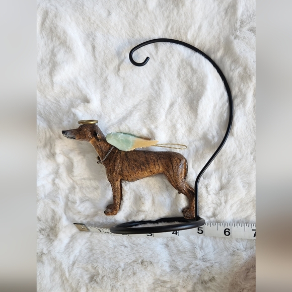 Greyhound/Whippet Angel with Halo Hanging Ornament with stand - Picture 3 of 15